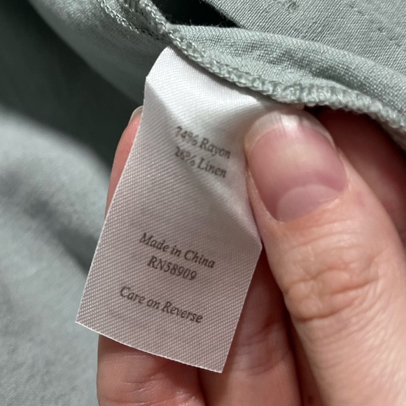 Edgehill Collection Sage Green Linen Button down Peter Pan collar Shirt 18 Month - Picture 12 of 16